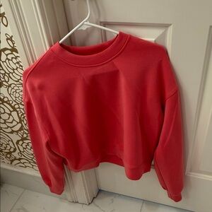 Coral Cropped Sweatshirt
